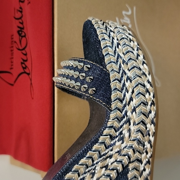 Christian Louboutin Madmonica 120 Denim Platform Wedges - Picture 12 of 14